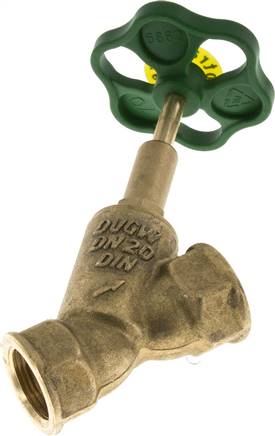 Schrägsitz-Absperrventil, Rp 3/4", PN 10, Messing, DVGW