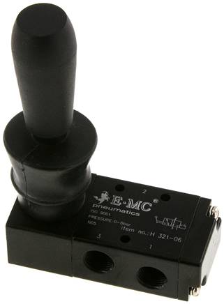 3/2-Wege Handhebelventil, Raste, G 1/8"