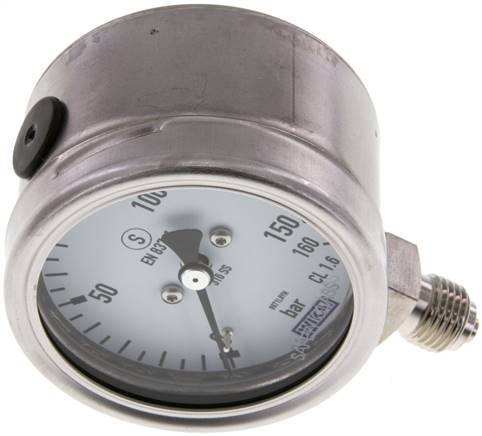 Sicherheits-Manometer senkrecht, 63mm, 0 - 160 bar