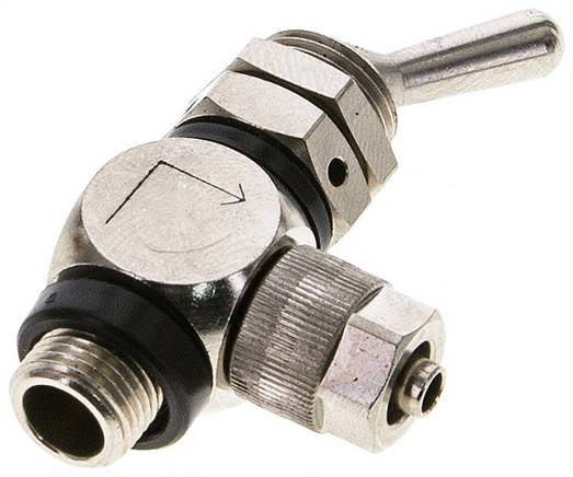 Kipphebelventil 3/2-Wege, Druckeingang: Hohlschraube, 6 x 4 mm (außen x innen)-G 1/8"