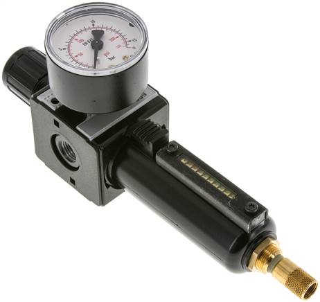 MULTIFIX Filterregler, G 1/4", 0,5 - 10bar, Baureihe 1, Metallbehälter, Kondensatablass automatisch