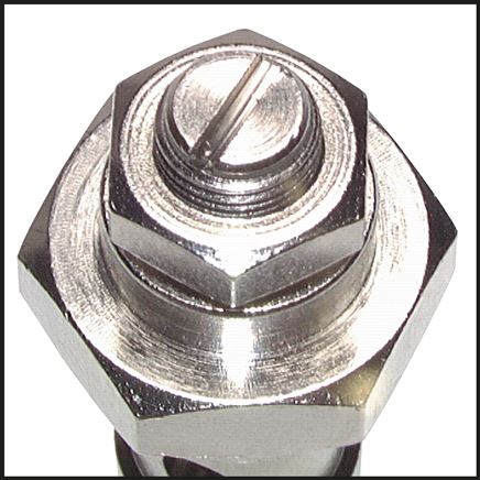 Drosselrückschlagventil G 1/4"-8 x 6mm, abluftregelnd (B), Aluminium, Schlitzschraube und Kontermutter