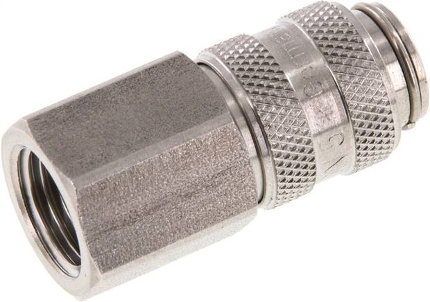 Schnellkupplung (NW5) G 1/4"(IG), Edelstahl, für Stecker beidseitig absperrend
