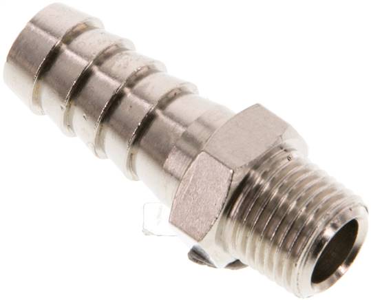 Gewindetülle R 1/8"-9 (3/8")mm, Messing vernickelt