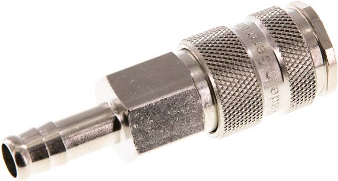 Schnellkupplung (NW7,2) 9 (3/8")mm Schlauch, Stahl gehärtet, vernickelt / Messing