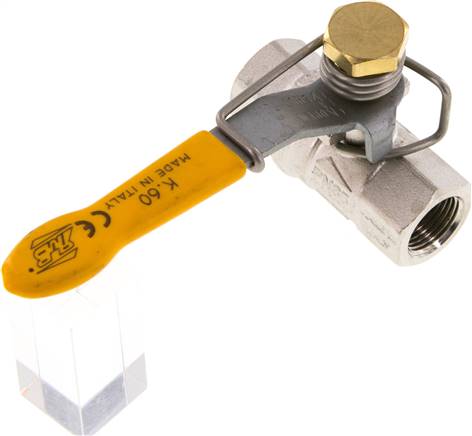 Messing-Kugelhahn, G 3/8", -0,98 bis 65bar, federschließend