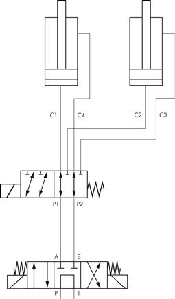 6/2-Wege Hydraulikventil, G 1/2", 24 V=