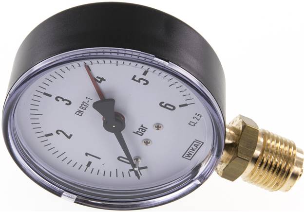 Manometer senkrecht, 80mm, 0 - 6 bar
