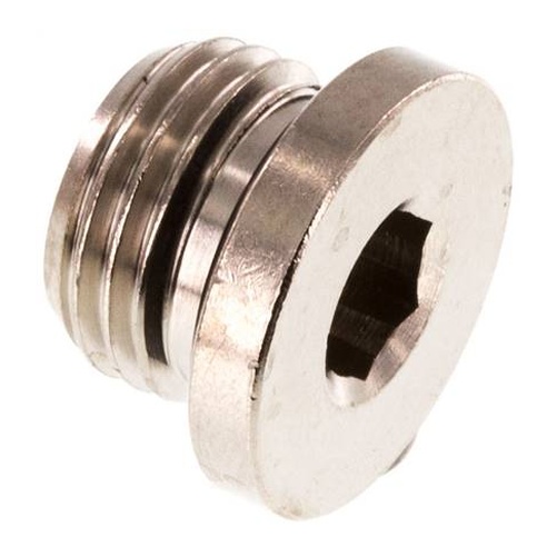 Tappo di chiusura, esagono incassato G 1/4", ottone nichelato