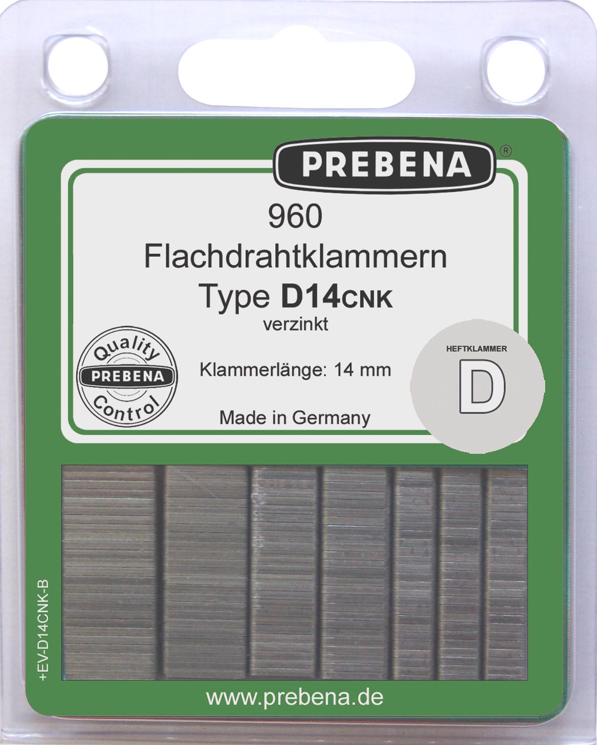 Prebena Heftklammern im Blister D14CNK-B