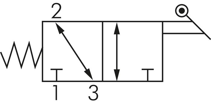 3/2-Wege Handhebelventil, Raste, G 1/4", Handhebel: Edelstahl, ATEX-Zulassung