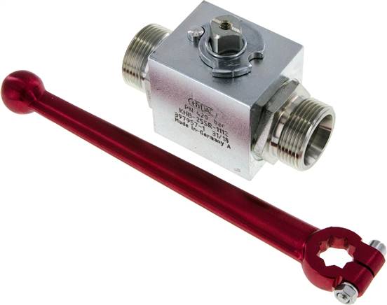 Hochdruck-Kugelhahn, Stahl, 25 S (M36x2), 0 bis 400bar