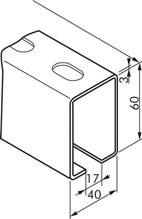Montageschiene MS 40/60, 6 mtr., Stahl verzinkt