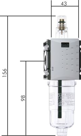 FUTURA Micro-Nebelöler, G 1/4", Baureihe 0, Metallbehälter mit Sichtrohr