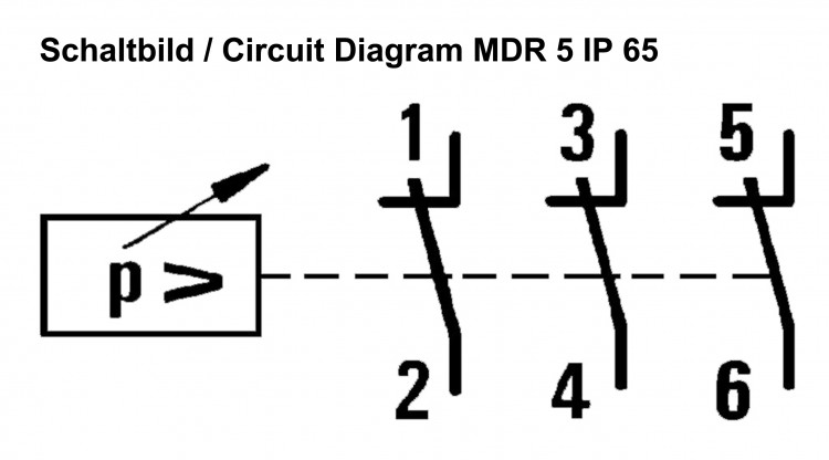 Condor Druckschalter Typ MDR 5/8 Sonderausführung mit Schutzart IP 65 G 1/2" Messing