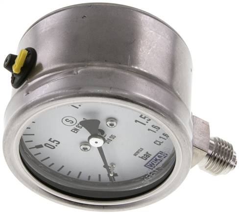 Sicherheits-Manometer senkrecht, 63mm, 0 - 1,6 bar