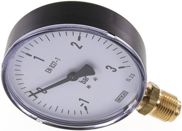 Manometer senkrecht, 100mm, -1 bis 3 bar