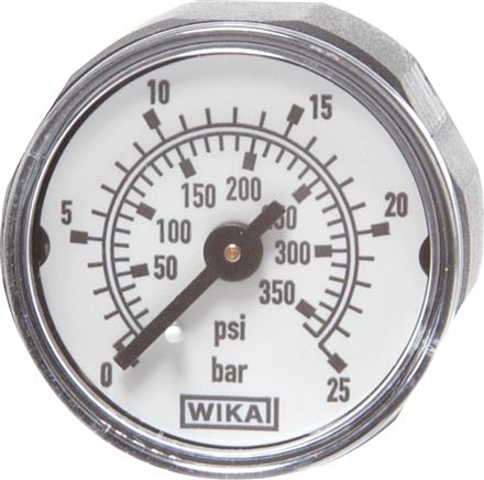 Mini-Manometer, 27mm, 0 - 25bar, R 1/8"