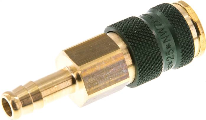 Schnellkupplung (NW7,2) 9 (3/8")mm Schlauch, grün, Kreis Ø 12,5 mm