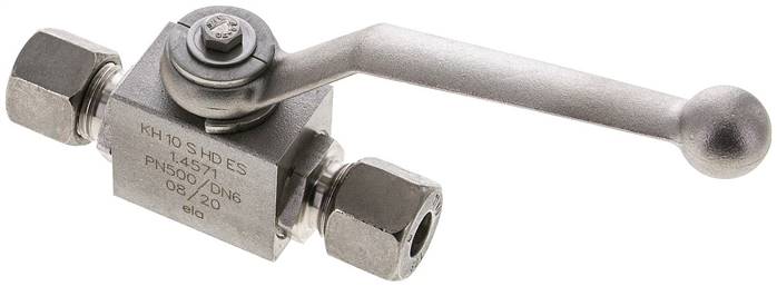 Hochdruck-Kugelhahn, Edelstahl, 10 S (M18x1,5), -0,999 bis 500bar