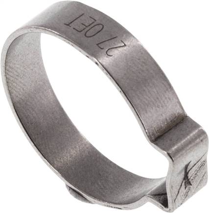 1-Ohr-Schlauchschelle 24,1 - 27mm, Edelstahl