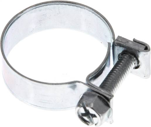 9mm Mini-Schlauchschelle, 21 - 23mm, Stahl verzinkt (W1)