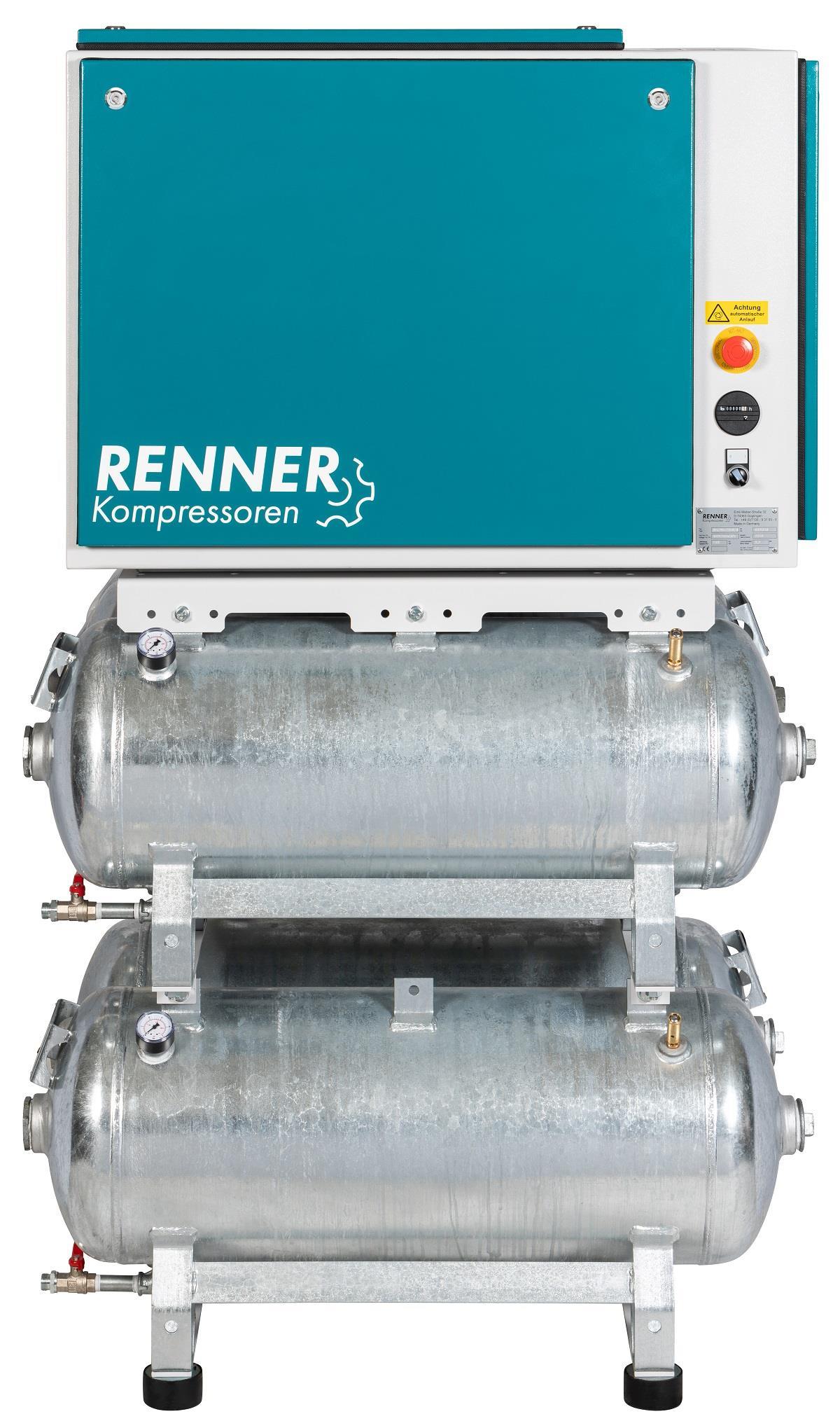 RENNER RIKO 960/4x90 S Industrie-Kolbenkompressor 10 bar - Kesselanlage verzinkt , zulassungsfrei!