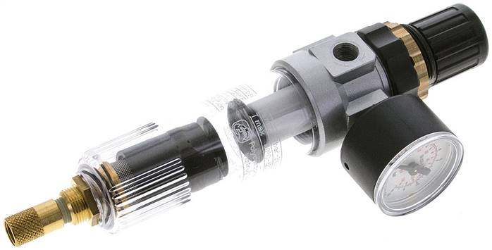 Mini-Filterregler G 1/8", 0,2 - 6 bar, Kondensatablass automatisch
