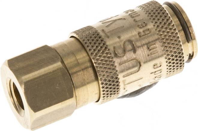 Schnellkupplung (NW2,7) M 5(IG), Messing, für Stecker beidseitig absperrend