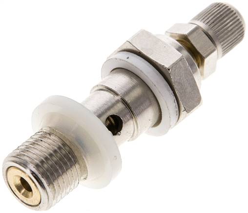 Drosselhohlschraube G 1/8", abluftregelnd (B), Rändelschraube und Kontermutter