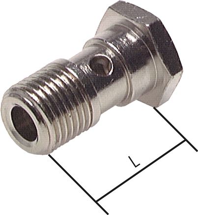 Hohlschraube, 1-fach G 3/8"-26,0mm, Messing vernickelt