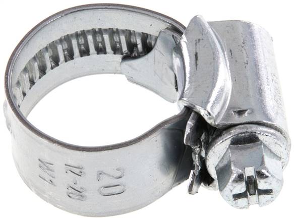 12mm Schlauchschelle 12 - 20mm, Stahl verzinkt (W1) (IDEAL)