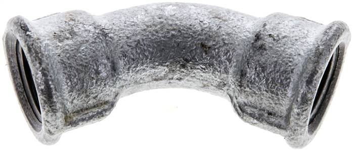 45°-Bogen Rp 3/8" (IG), Temperguss verzinkt