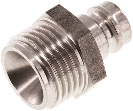 Temperierkupplungsstecker 13mm Zapfen,G 1/2"(AG), Edelstahl