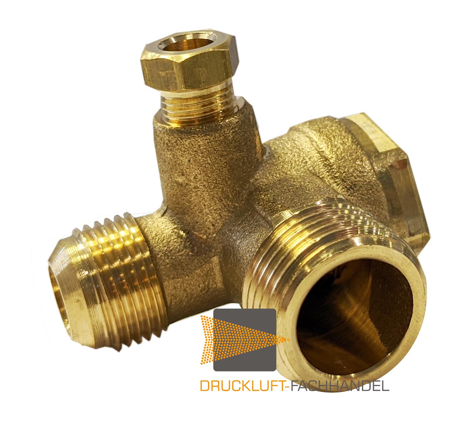 Eck - Rückschlagventil 1/2x3/8 mit Verschraubung für 6 mm AD