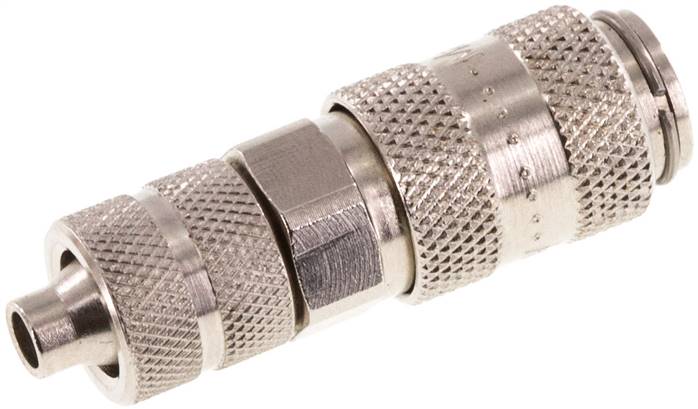 Schnellkupplung (NW2,7) 6x4mm Schlauch, Messing vernickelt