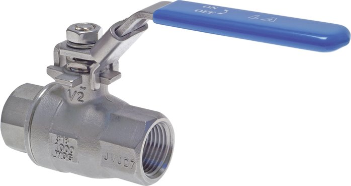 Edelstahl-Kugelhahn, leicht, G 3/8", 0 bis 63bar