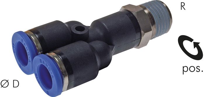 Y-Steckanschluss R 1/2"-10mm, IQS-Standard