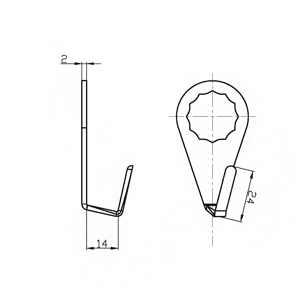 Ausglasmesser für Fahrzeugscheiben U27 24 mm