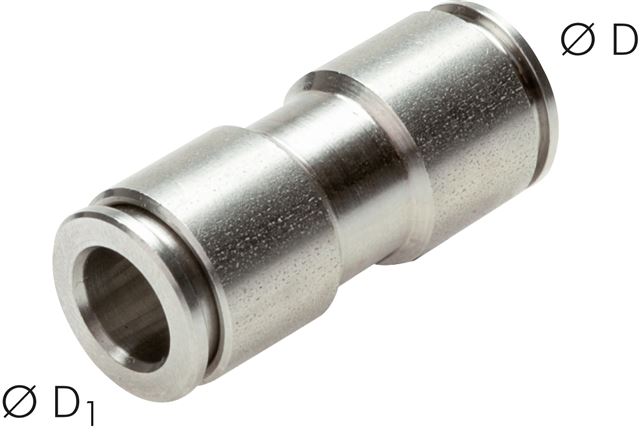 Gerader Steckanschluss 8mm-6mm, IQS-Edelstahl