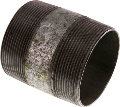 Rohrdoppelnippel R 2-1/2"-80mm, Stahlrohr ST 37 verzinkt