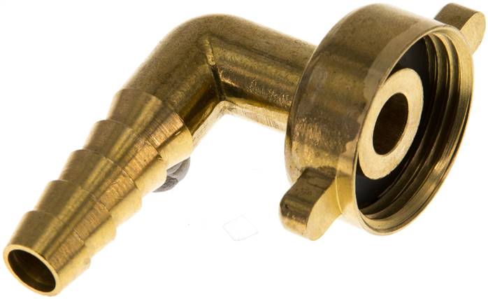 2/3-Schlauchtülle, mit Mutter G 3/4"-10mm, Winkel 90°