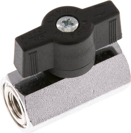 Messing-Minikugelhahn G 1/8" Innengewinde, PN 15, Flügelgriff