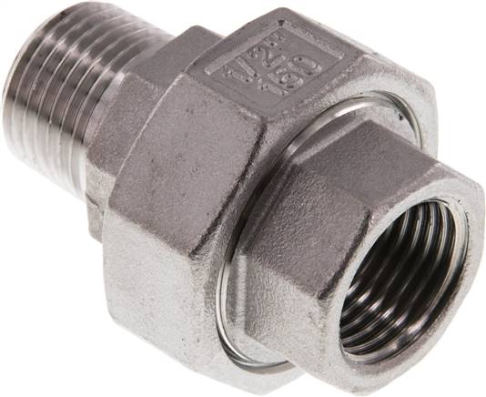Verschraubung kon. dichtend, Rp 1/2"/R 1/2" (IG/AG), Edelstahl