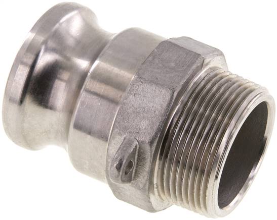 Kamlock-Stecker (F) NPT 1-1/2"(AG), Edelstahl (1.4408)