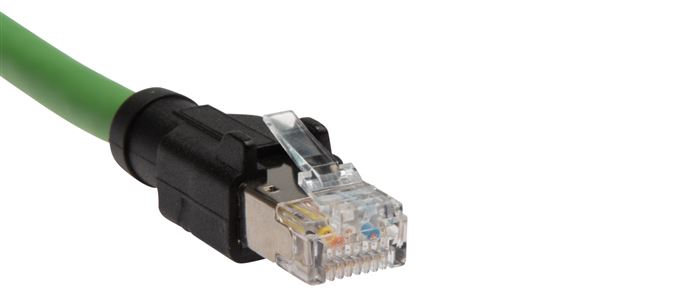 Netzwerkkabel, M12-Stecker (D-codiert) - RJ45-Stecker (IEC 60603-7-3), 5m