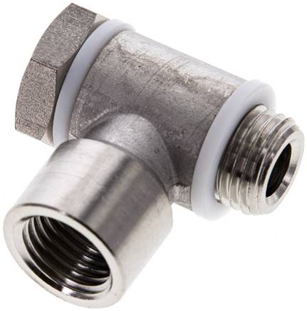 Winkel-Verschraubung G 1/4" AG/IG, 1.4404, Hohlschraube