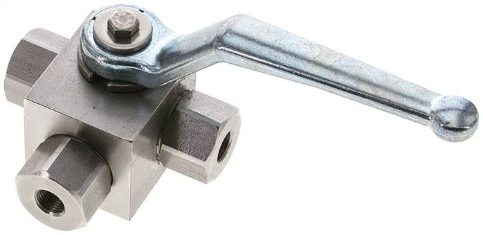 ES-Hochdruck-3-Wege Kugelhahn, L-Bohrung, G 1/8", 0 bis 400bar
