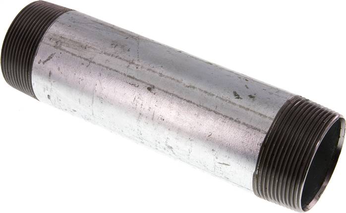 Rohrdoppelnippel R 2"-200mm, Stahlrohr ST 37 verzinkt