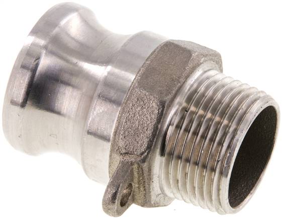 Kamlock-Stecker (F) NPT 3/4"(AG), Edelstahl (1.4408)